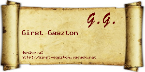 Girst Gaszton névjegykártya
